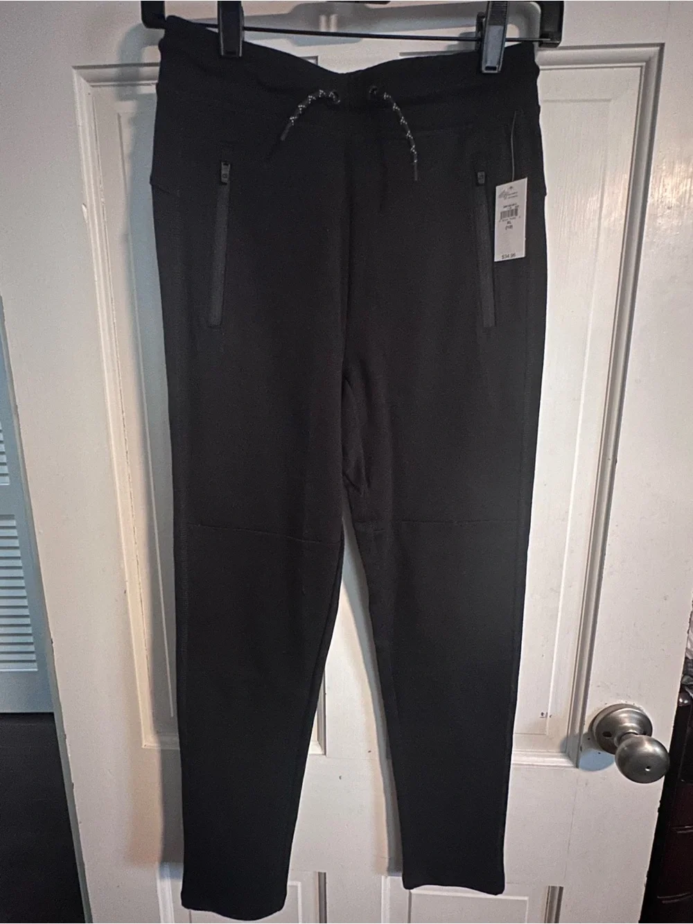 NWT GAP FIT Black Kids Casual Jogger Pants with Zip Pockets